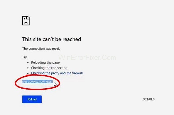 Err_Connection_Reset Error In Google Chrome