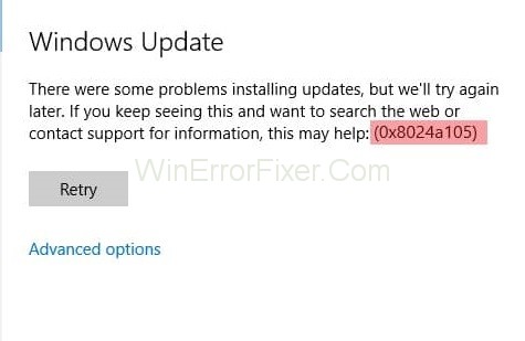 Windows Update Error Code 0x8024a105 Error