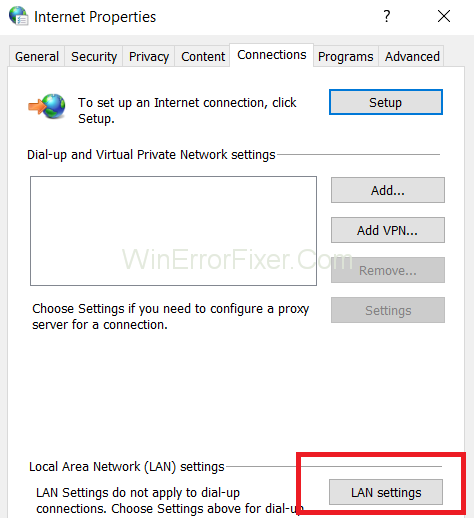 Connections - Lan - Settings
