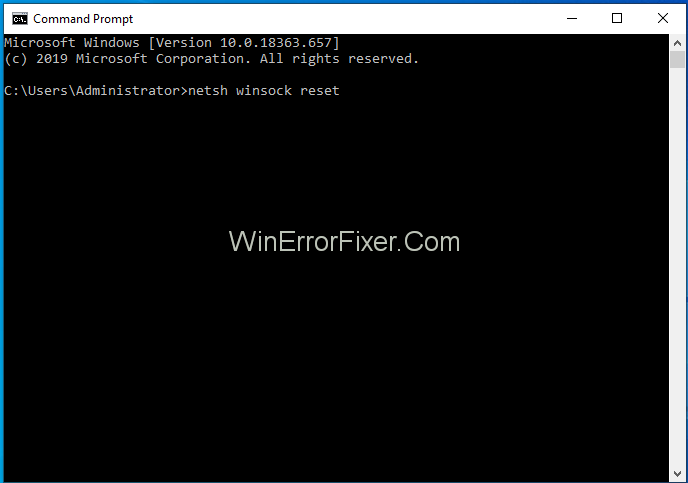 Run netsh winsock reset command to fix err_empty_response