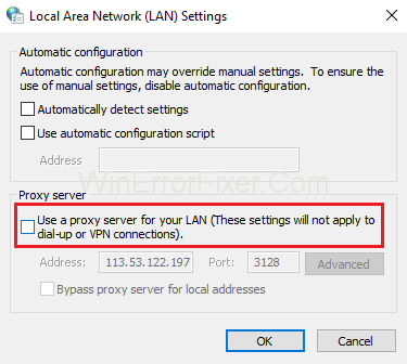 Use a proxy server for your LAN to Fix err_quic_protocol_error