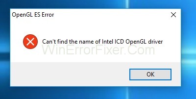 Can't Find the Name of Intel ICD OpenGL Driver Error