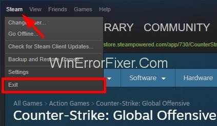 Log Out of Steam To Fix vac was unable to verify the game session