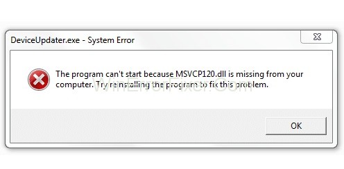 MSVCR120.dll is Missing Error in Windows 10