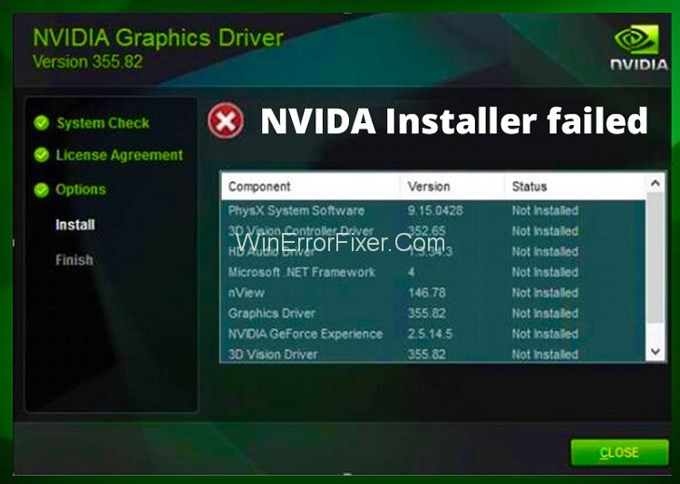 NVIDIA Installer Failed in Windows 10