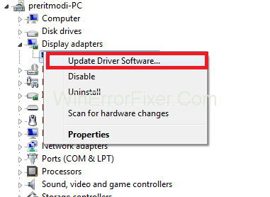 Update Driver Software to Fix Nvidia installer cannot continue