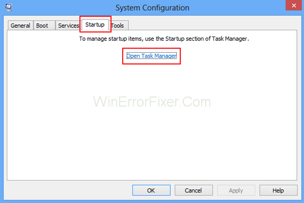choose startup and click open task manager
