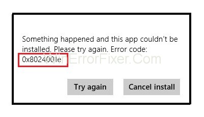 0x8024001e Error on Windows Store