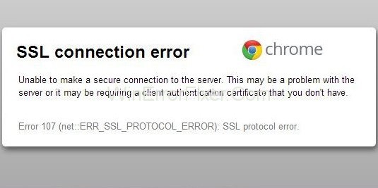 SSL Connection Error on Chrome
