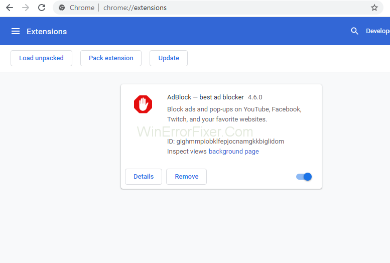 Disable Extensions to Fix Gmail error 007