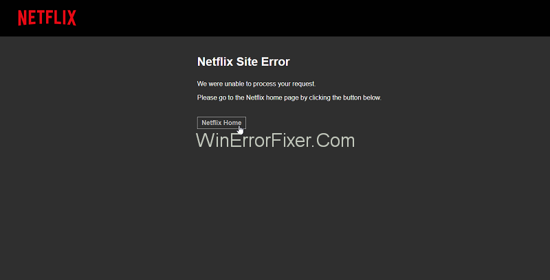 Netflix Site Error - We are unable to process your request. Please go to the Netflix home page by clicking the button below.