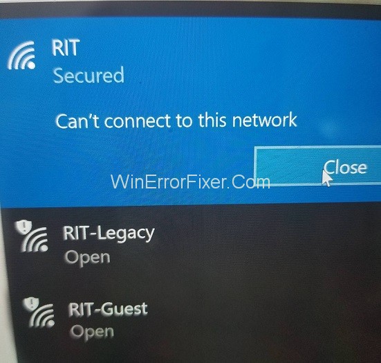 Can't Connect to this Network in Windows 10