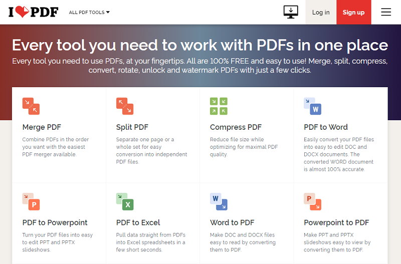 iLovePDF Service to Split PDF