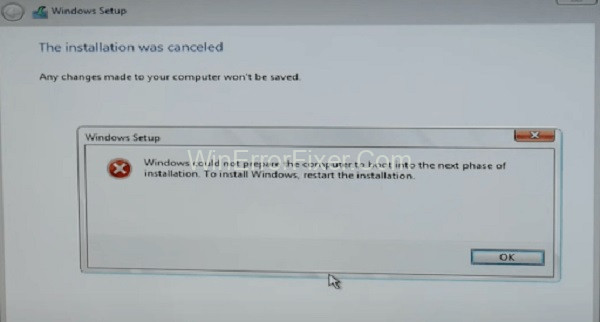 Windows Could Not Prepare The Computer To Boot Into The Next Phase Of Installation
