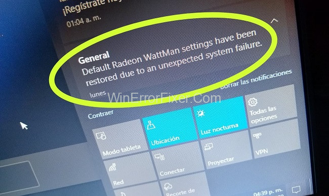 Default Radeon Wattman Settings have been Restored Due to Unexpected System Failure