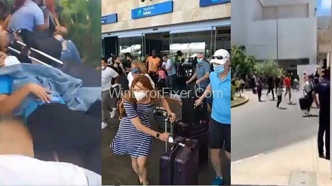 Pasajeros huyen tras alerta de seguridad en aeropuerto de Cancún