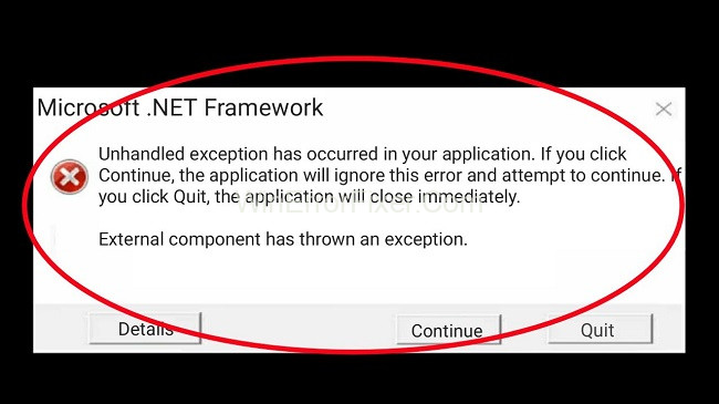 Unhandled Exception Has Occurred In Your Application