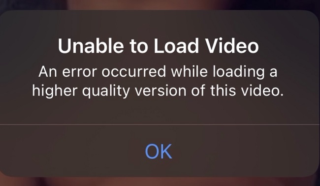 An Error Occurred While Loading a Higher Quality Version of this Video